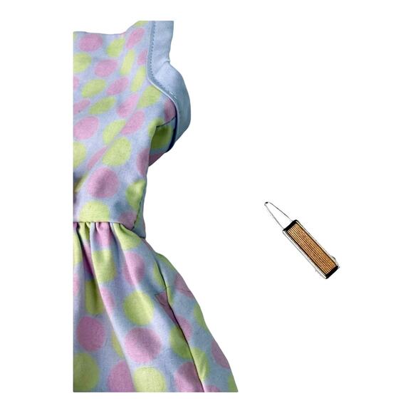 NEW American Girl CHRISSA SUNDRESS Polka Dot Flower Hair Barrettes Shoes Box - Picture 3 of 7